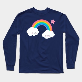 Rainbow Clouds and Star Long Sleeve T-Shirt